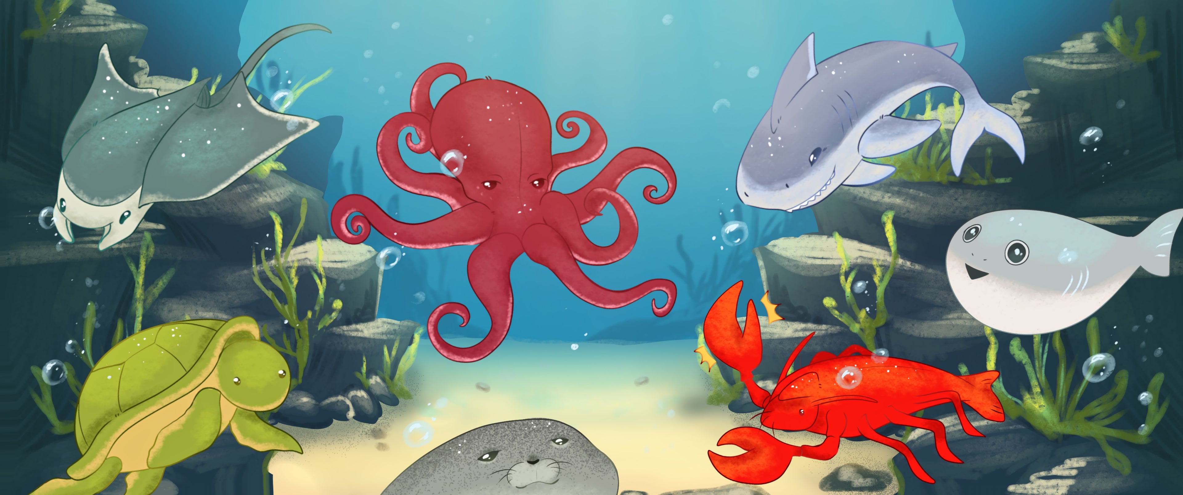 Aquatic Animals Collection Banner