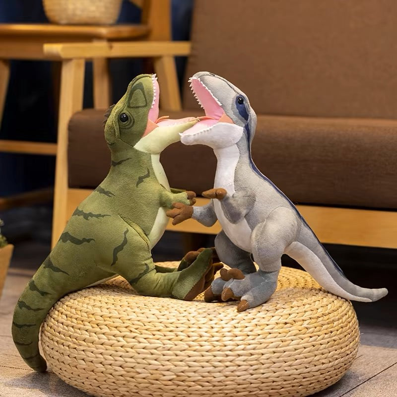 Gray Velociraptor Dino Plush Toy